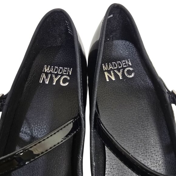 Madden NYC Patent Mary Jane Platform Low Heel Womens Sz 8 Adjustable Strap Black - Picture 5 of 12